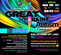 15th Anniversary Celebratory - Great Sip & Paint For Autism