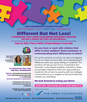 September 15th Virtual Workshop - Different But Not Less: Assisting in Blending Different Abilities Within Group Settings